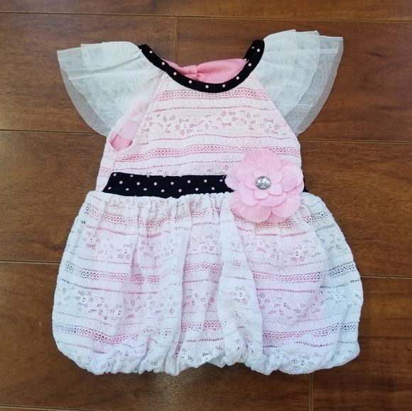 Little Lass Other - 3/$25 Little Lass Inlet Lace White Pink Dress 24M